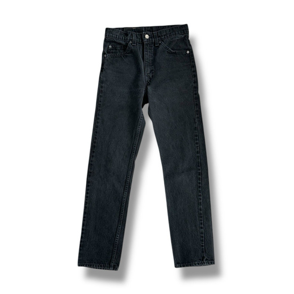 Levi's 505 Men's Black Regular Fit Straight Leg Denim Jeans 100% Cotton 29x30 - Picture 2 of 6